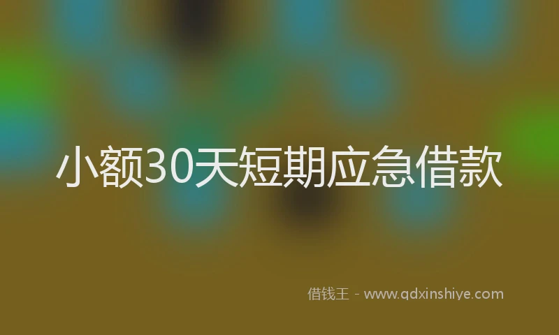 小额30天短期应急借款