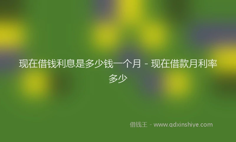 现在借钱利息是多少钱一个月 - 现在借款月利率多少