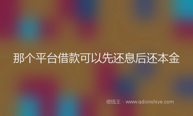 那个平台借款可以先还息后还本金