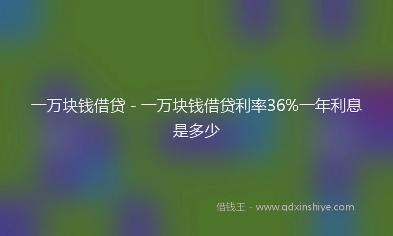 一万块钱借贷 - 一万块钱借贷利率36%一年利息是多少