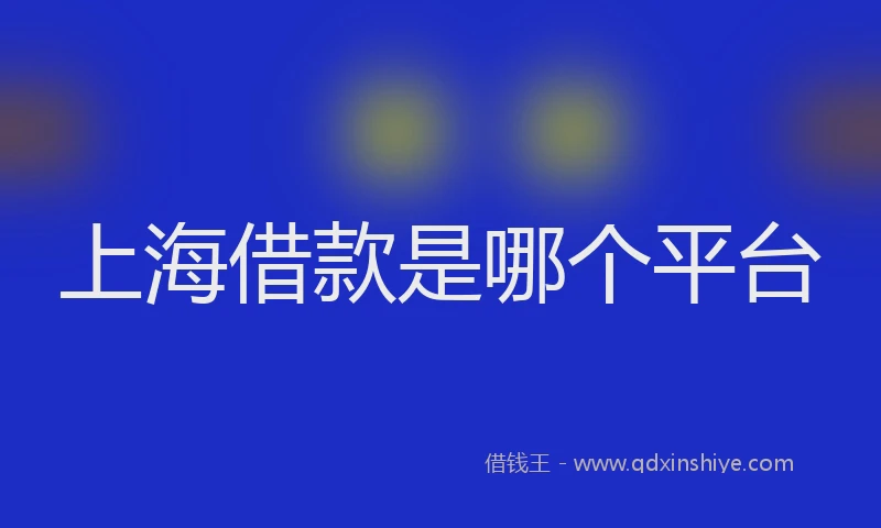 上海借款是哪个平台
