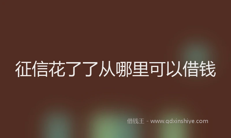 征信花了了从哪里可以借钱