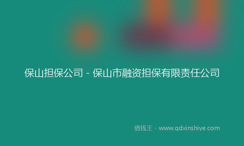 保山担保公司 - 保山市融资担保有限责任公司