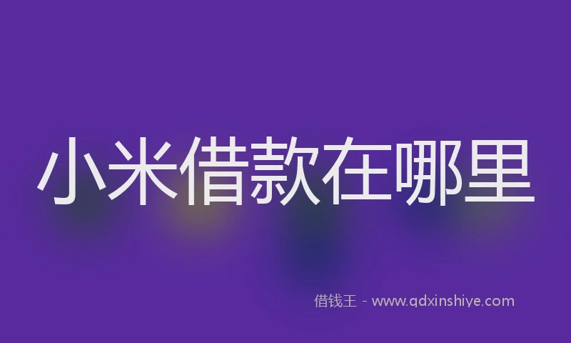 小米借款在哪里