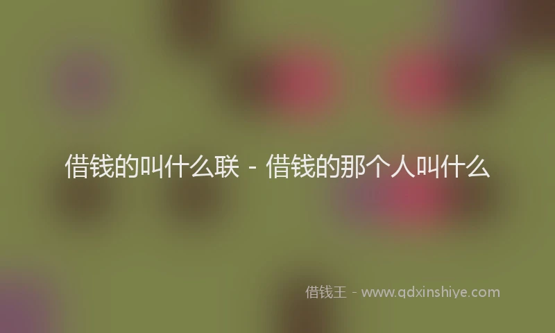 借钱的叫什么联 - 借钱的那个人叫什么