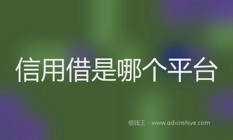 信用借是哪个平台