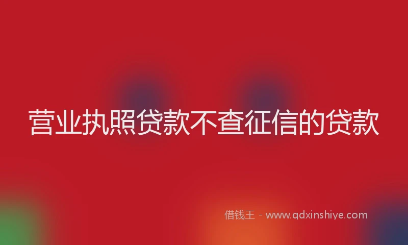 营业执照贷款不查征信的贷款