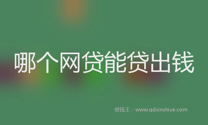 哪个网贷能贷出钱