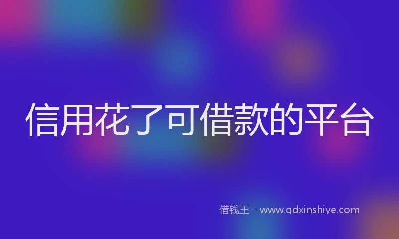 信用花了可借款的平台