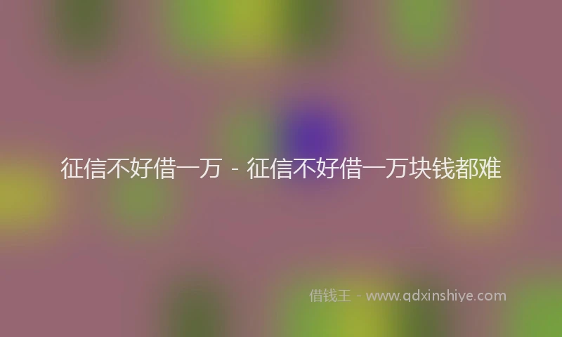 征信不好借一万 - 征信不好借一万块钱都难