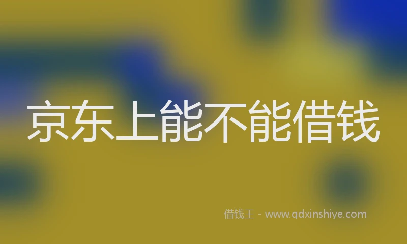 京东上能不能借钱