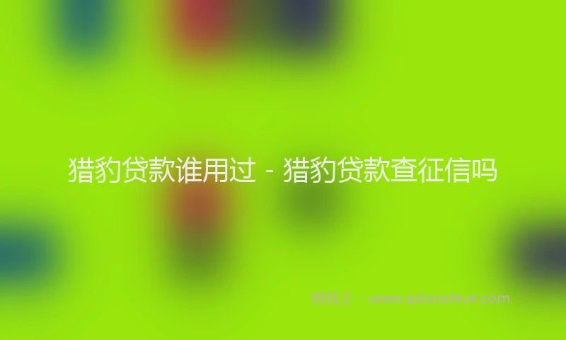 猎豹贷款谁用过 - 猎豹贷款查征信吗
