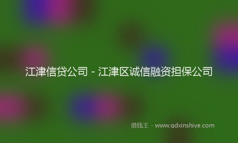 江津信贷公司 - 江津区诚信融资担保公司