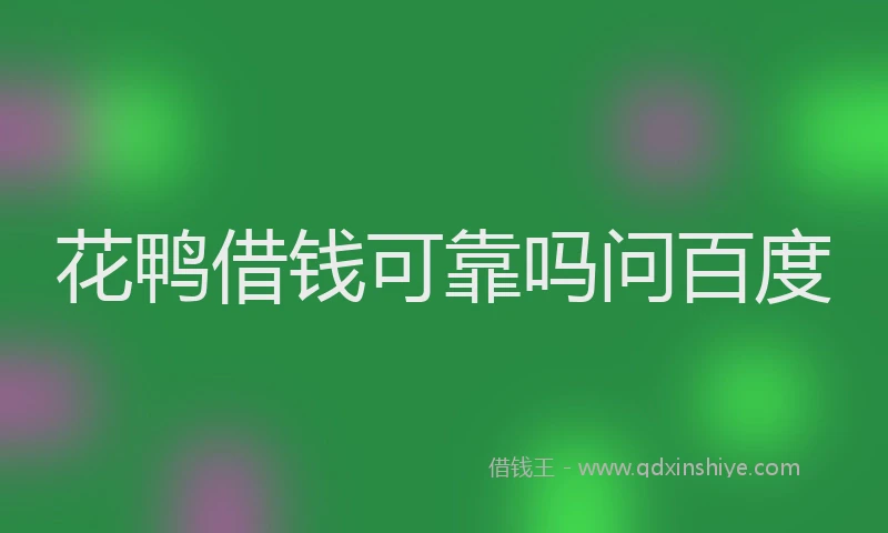 花鸭借钱可靠吗问百度