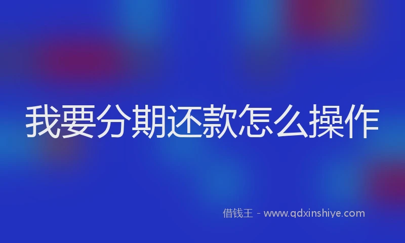 我要分期还款怎么操作