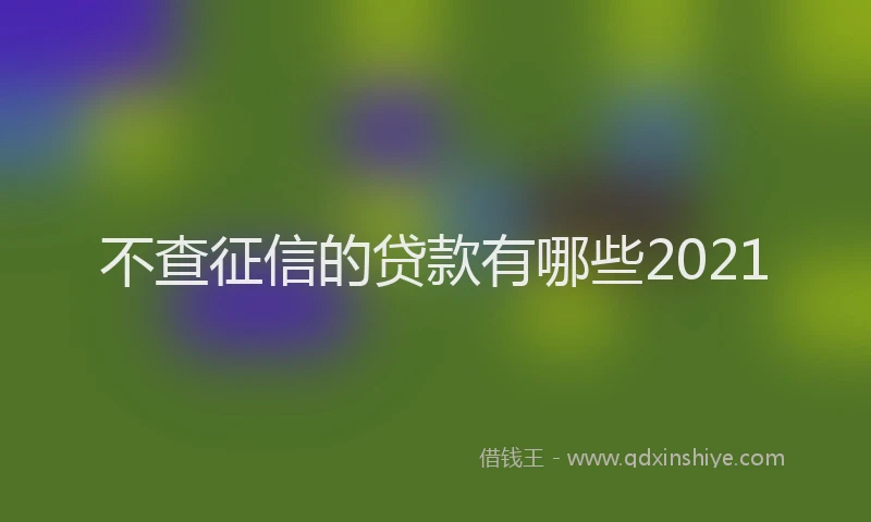 不查征信的贷款有哪些2021