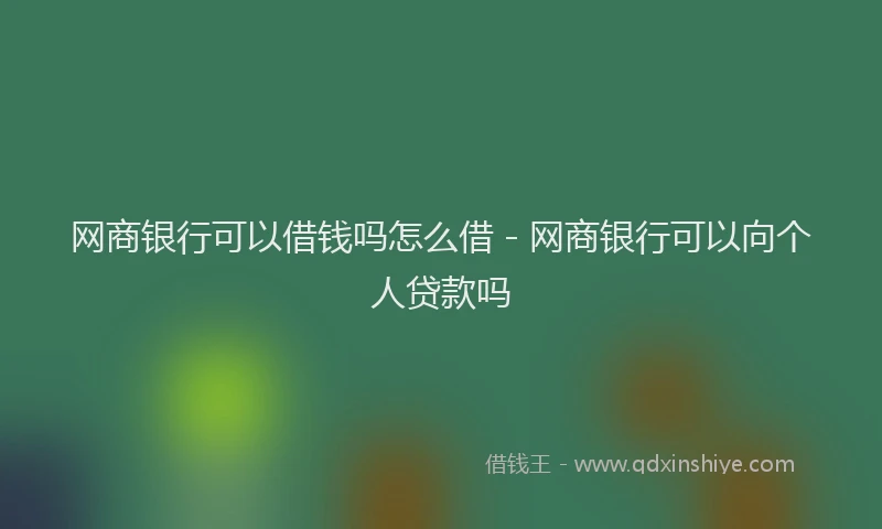 网商银行可以借钱吗怎么借 - 网商银行可以向个人贷款吗