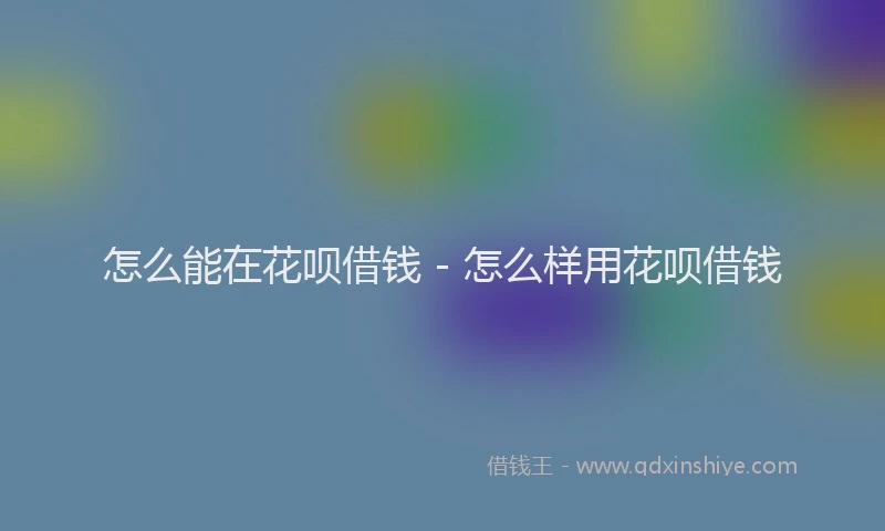 怎么能在花呗借钱 - 怎么样用花呗借钱