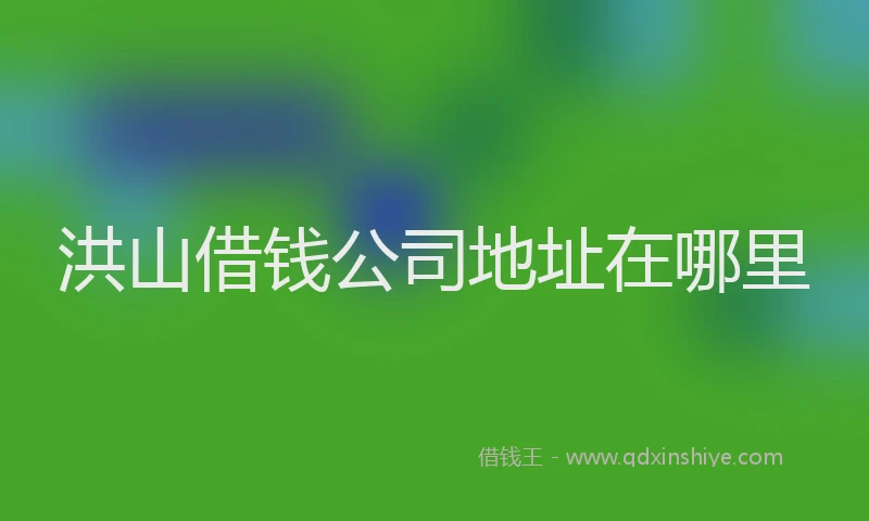 洪山借钱公司地址在哪里
