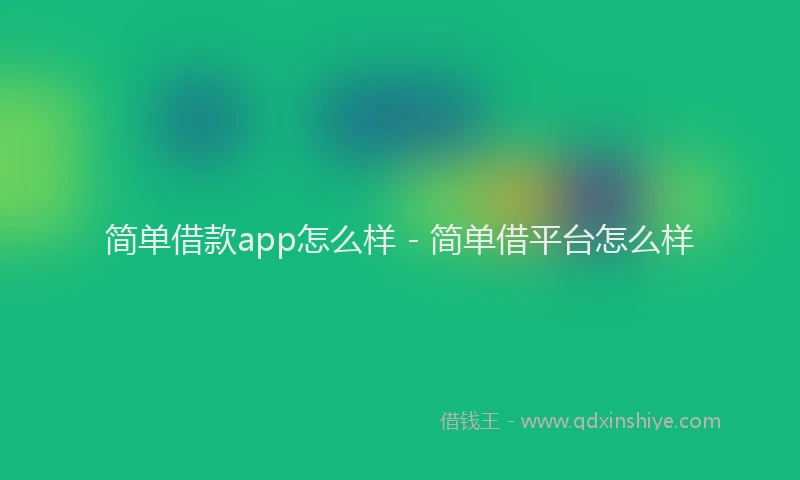 简单借款app怎么样 - 简单借平台怎么样