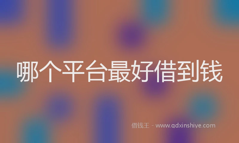 哪个平台最好借到钱