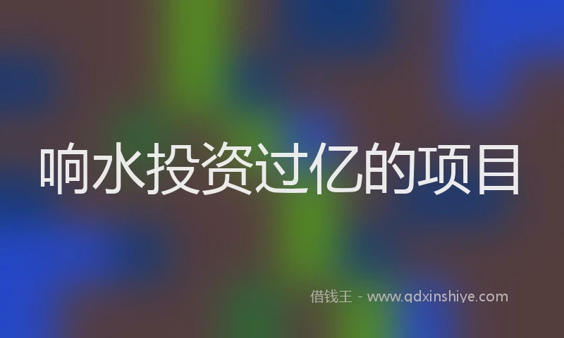 响水投资过亿的项目