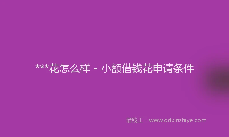 ***花怎么样 - 小额借钱花申请条件