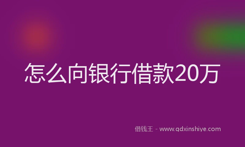 怎么向银行借款20万