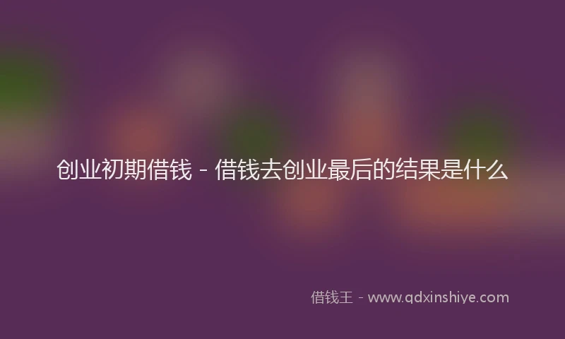 创业初期借钱 - 借钱去创业最后的结果是什么