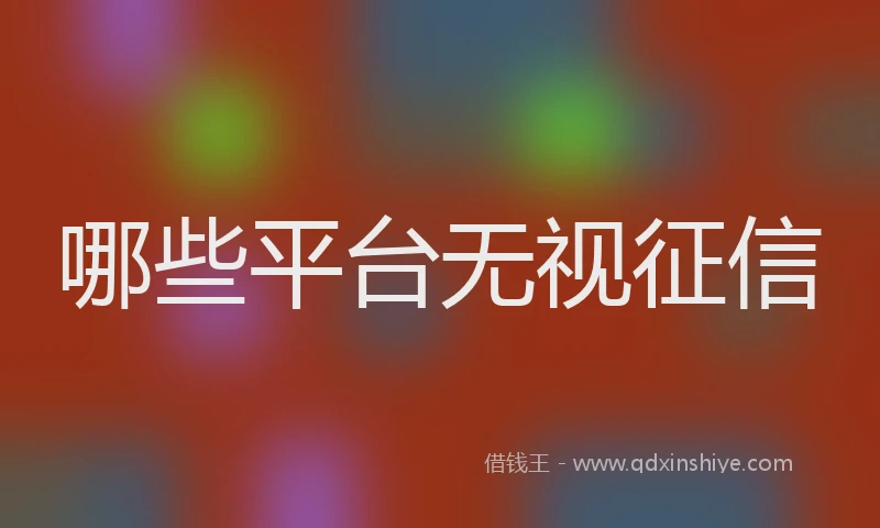 哪些平台无视征信