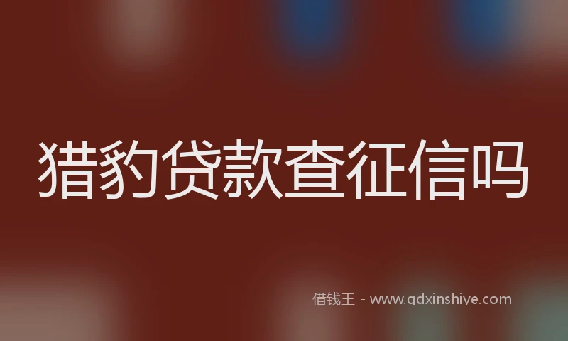 猎豹贷款查征信吗