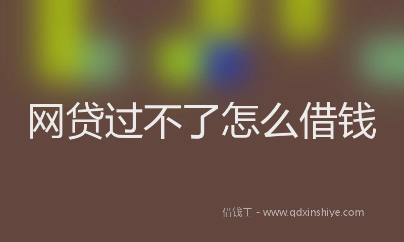 网贷过不了怎么借钱