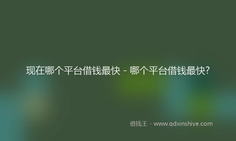 现在哪个平台借钱最快 - 哪个平台借钱最快?