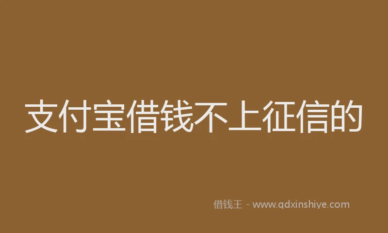 支付宝借钱不上征信的