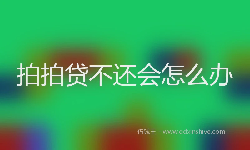 拍拍贷不还会怎么办