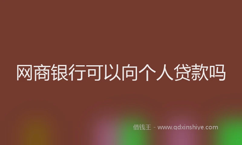 网商银行可以向个人贷款吗
