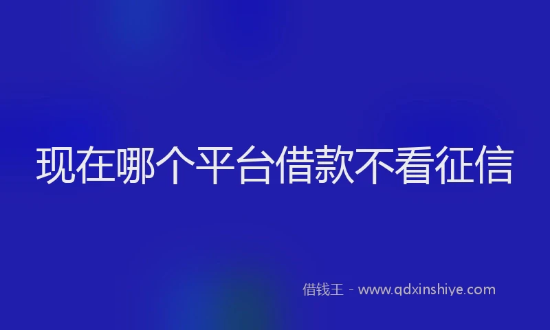 现在哪个平台借款不看征信