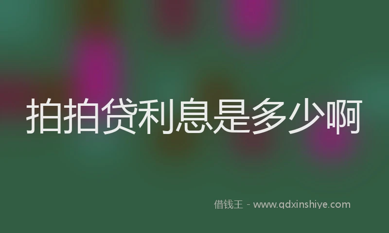 拍拍贷利息是多少啊
