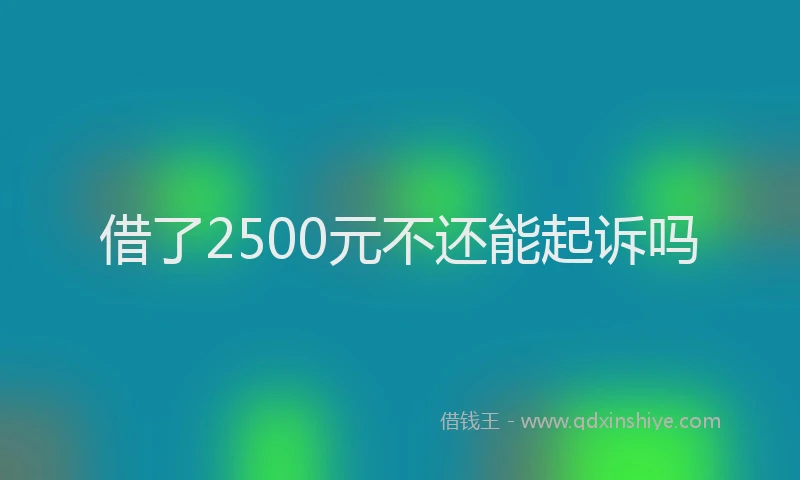 借了2500元不还能起诉吗