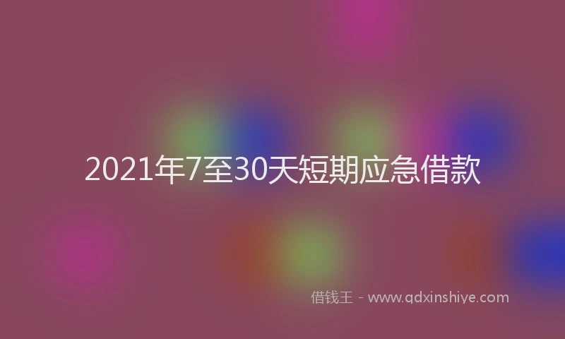 2021年7至30天短期应急借款