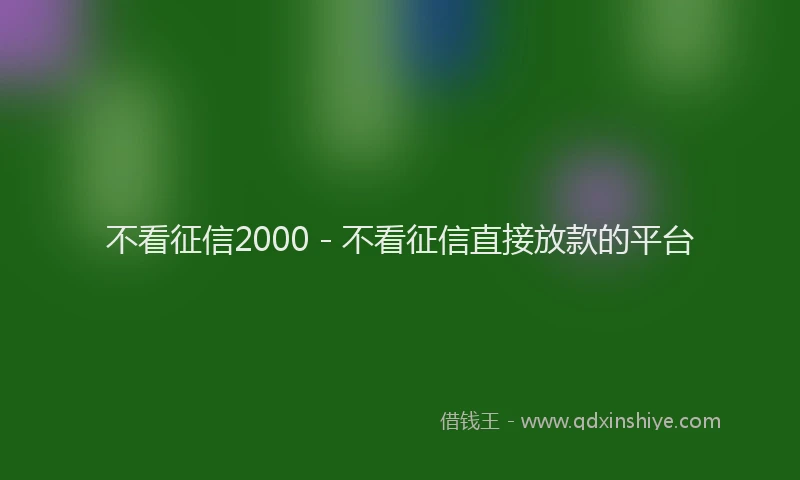 不看征信2000 - 不看征信直接放款的平台