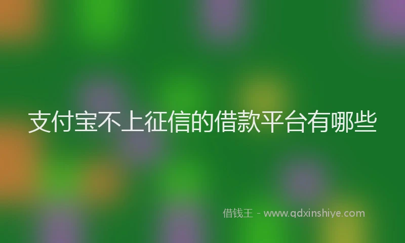 支付宝不上征信的借款平台有哪些