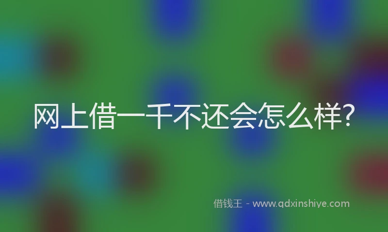 网上借一千不还会怎么样?