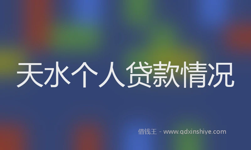 天水个人贷款情况