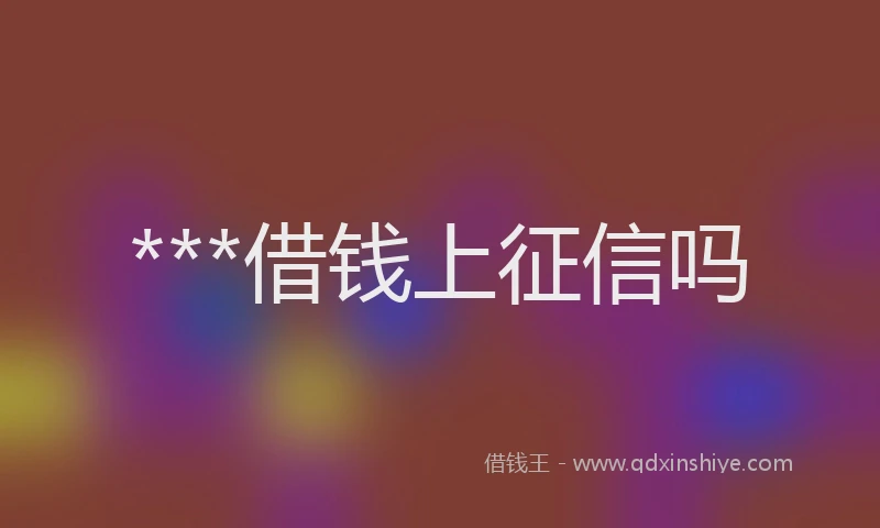 ***借钱上征信吗