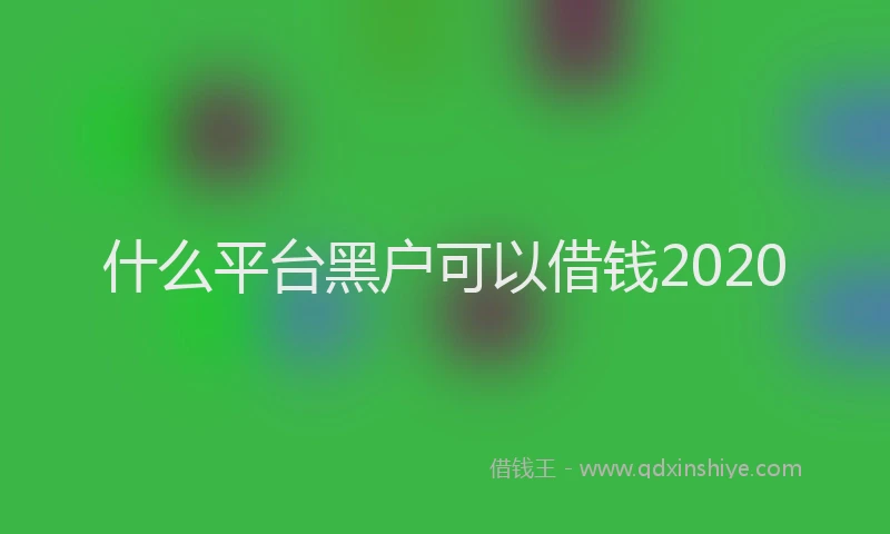 什么平台黑户可以借钱2020