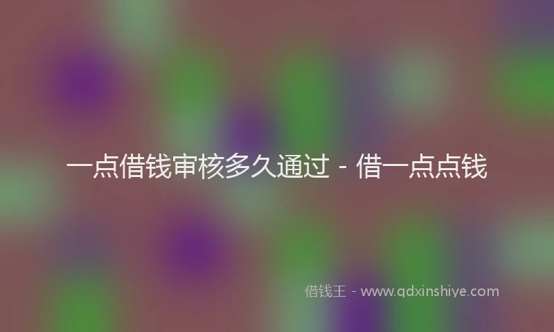 一点借钱审核多久通过 - 借一点点钱