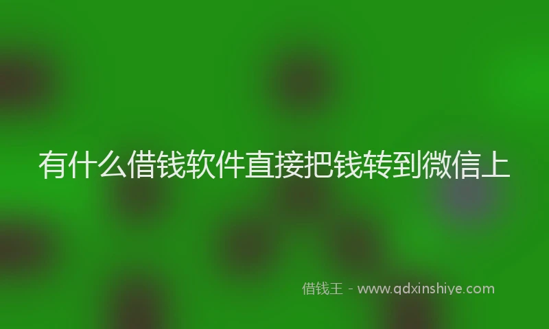 有什么借钱软件直接把钱转到微信上