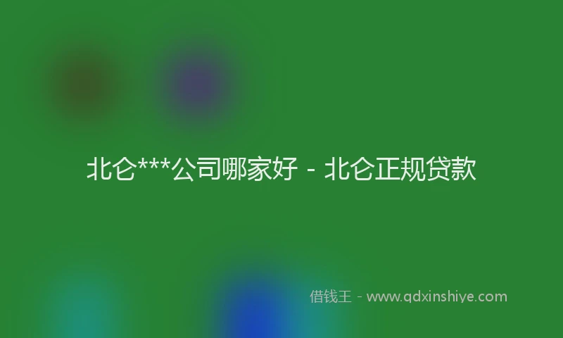 北仑***公司哪家好 - 北仑正规贷款