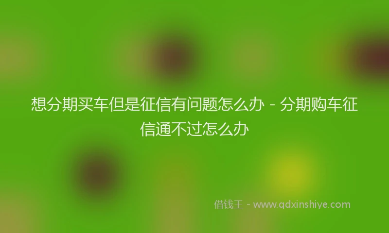 想分期买车但是征信有问题怎么办 - 分期购车征信通不过怎么办